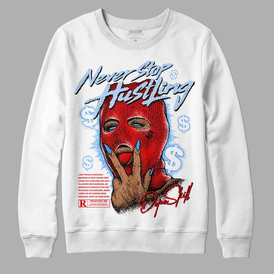 Jordan 11 Retro Cherry DopeSkill Sweatshirt Never Stop Hustling Graphic Streetwear - White 