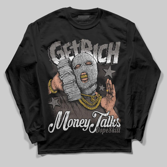 Jordan 4 Retro Cave Stone DopeSkill Long Sleeve T-Shirt Get Rich Graphic Streetwear - Black