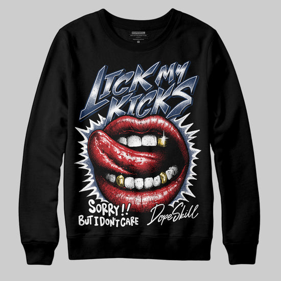 Jordan 4 SB “Summit White/Navy” DopeSkill Sweatshirt Lick My Kicks Graphic Streetwear - Black