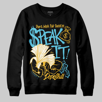 Jordan 11 Retro Gamma Blue (2025) DopeSkill Sweatshirt Speak It Graphic Streetwear - Black