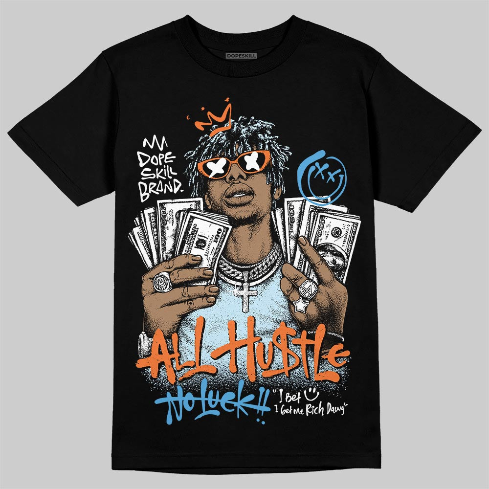 Jordan 1 Retro High Virgil Abloh Archive Alaska DopeSkill T-Shirt All Hustle No Luck Graphic Streetwear - black