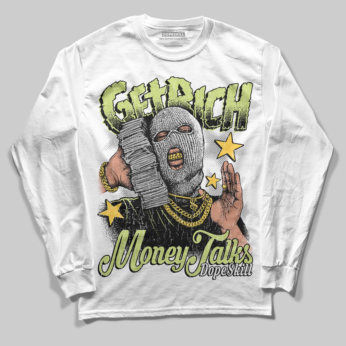 Jordan 11 “Inner Beast” DopeSkill Long Sleeve T-Shirt Get Rich Graphic Streetwear - White
