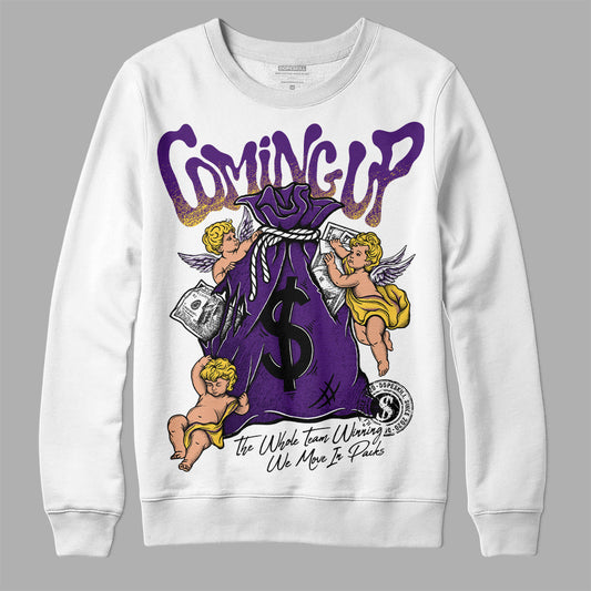 Jordan 12 “Field Purple”  DopeSkill Sweatshirt Money Bag Coming Up Graphic Streetwear - White 