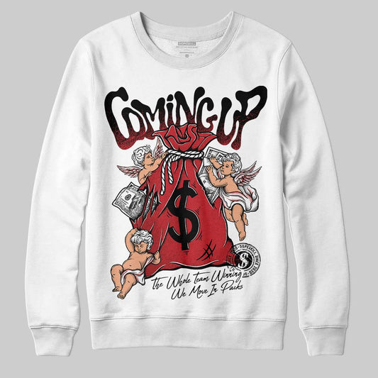 Jordan 5 Retro Fire Red Black Tongue (2025) DopeSkill Sweatshirt Money Bag Coming Up Graphic Streetwear - White