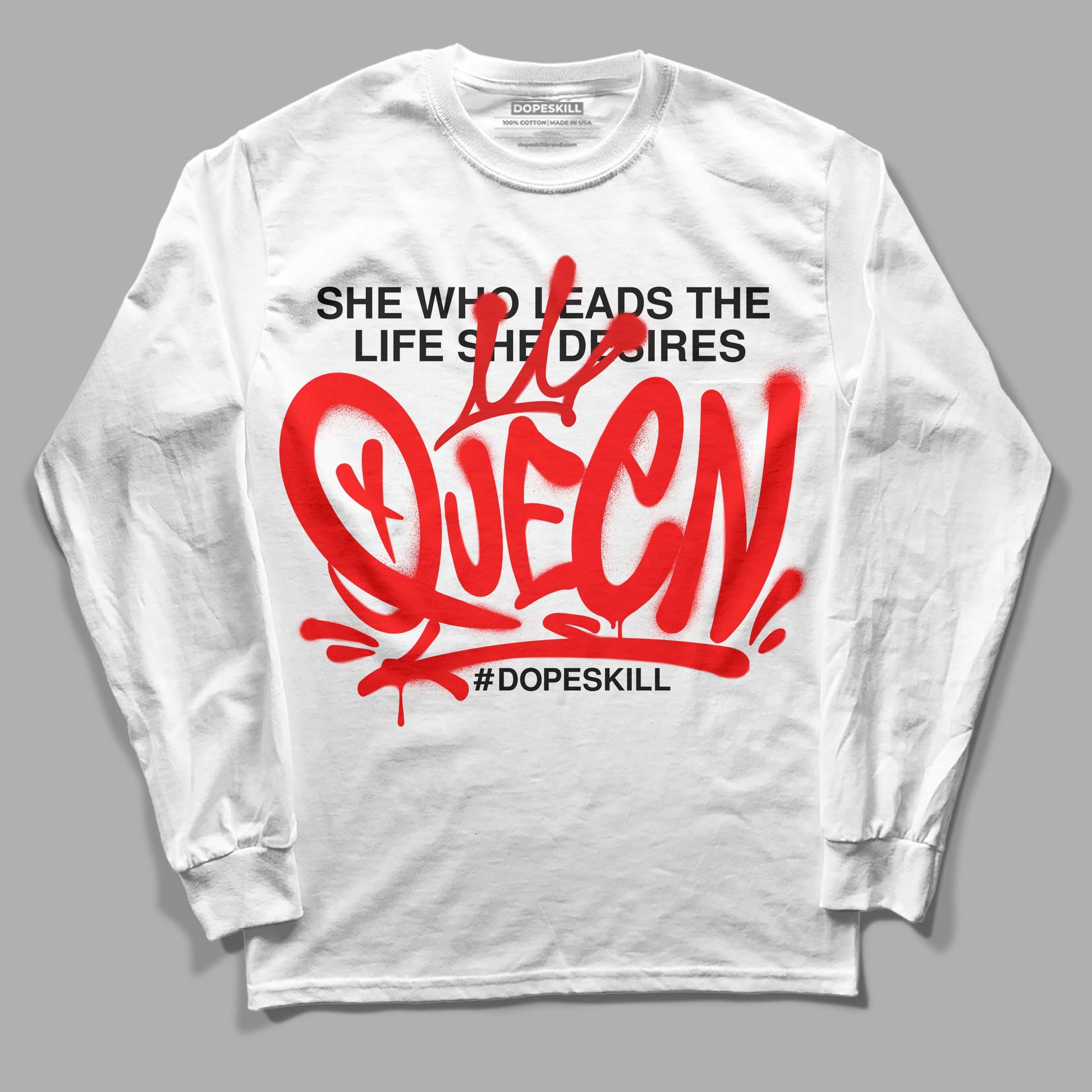 Jordan 1 Retro High OG "Satin Bred" DopeSkill Long Sleeve T-Shirt Queen Graphic Streetwear - White