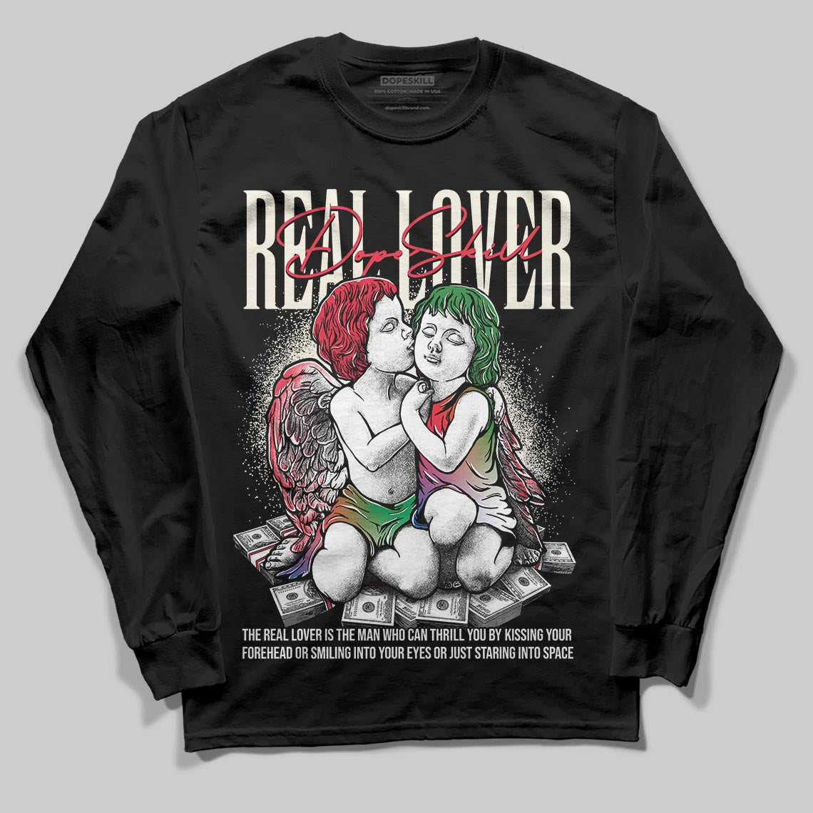 Jordan 11 Retro 285 Atlanta DopeSkill Long Sleeve T-Shirt Real Lover Graphic Streetwear - Black