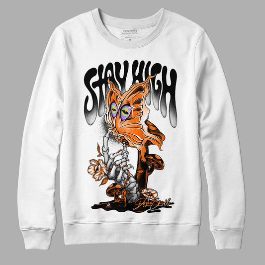 Orange, Black & White Sneakers DopeSkill Sweatshirt Stay High Graphic Streetwear - White