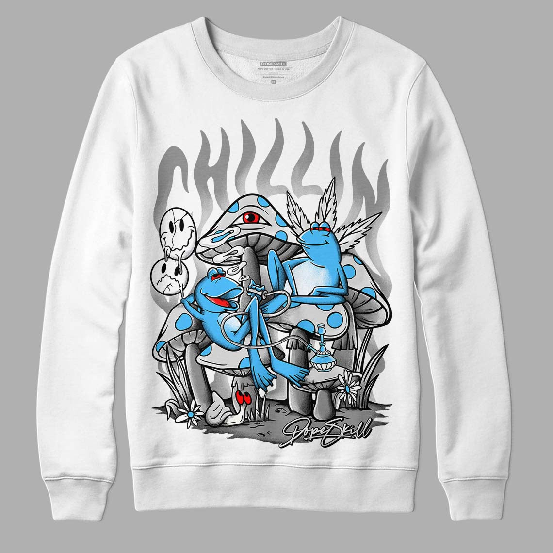 Dunk Low ‘Pure Platinum’ DopeSkill Sweatshirt Chillin Graphic Streetwear - White