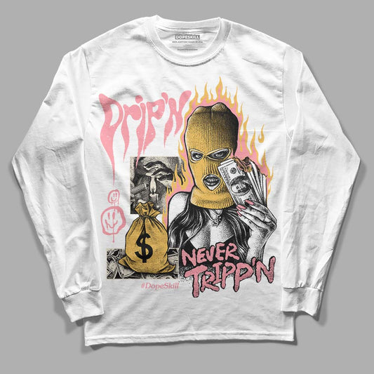 Jordan 3 GS “Red Stardust” DopeSkill Long Sleeve T-Shirt Drip'n Never Tripp'n Graphic Streetwear - White 