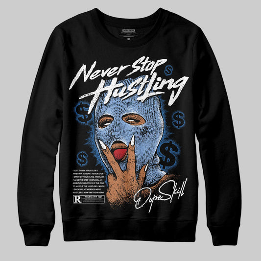 Jordan 4 WMNS 'Forget Me Not' DopeSkill Sweatshirt Never Stop Hustling Graphic Streetwear - Black
