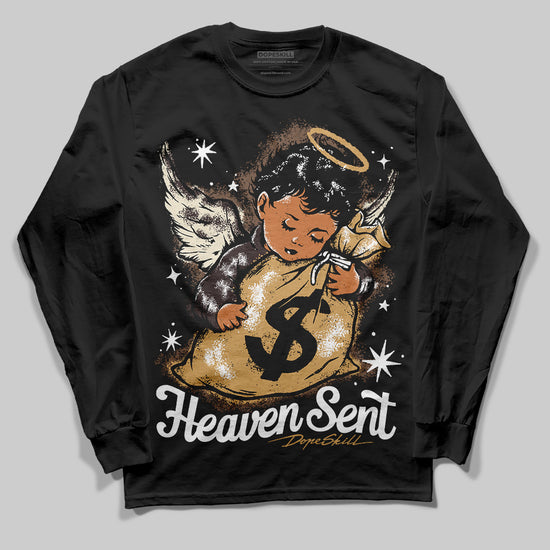 Jordan 5 “Earth/Metallic Gold” DopeSkill Long Sleeve T-Shirt Heaven Sent Graphic Streetwear - Black