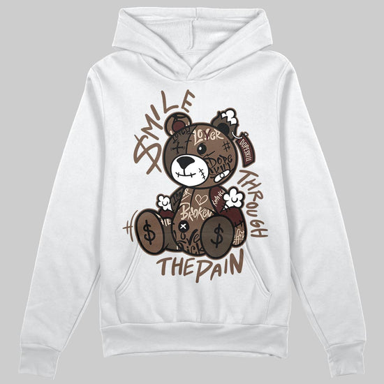 A Ma Maniére x Air Jordan 4 “Dark Mocha” DopeSkill Hoodie Sweatshirt Smile Through The Pain Graphic Streetwear - White