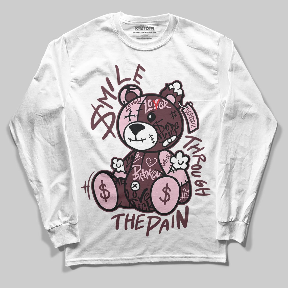 Asics Gel-Cumulus 16 "Port Royal" DopeSkill Long Sleeve T-Shirt Smile Through The Pain Graphic Streetwear - White
