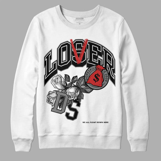 Jordan 1 High OG “Black/White” DopeSkill Sweatshirt Loser Lover  Graphic Streetwear - White 