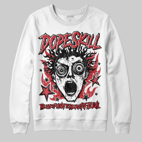 Jordan 4 “Flight Club” DopeSkill Sweatshirt Root of Evil Graphic Streetwear - White