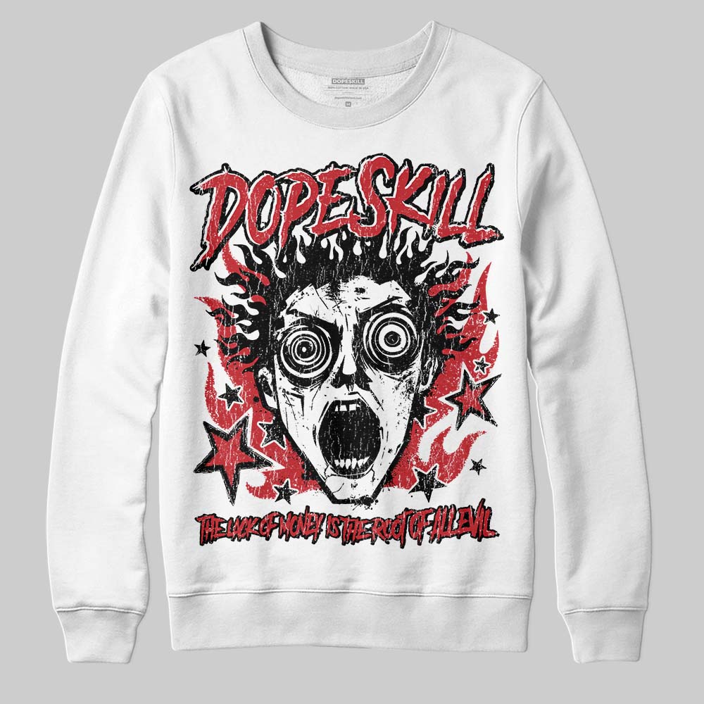 Jordan 4 “Flight Club” DopeSkill Sweatshirt Root of Evil Graphic Streetwear - White
