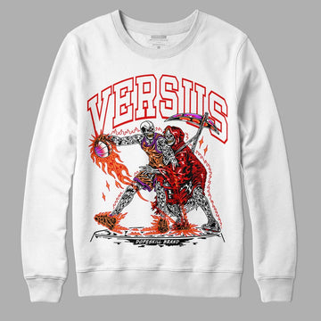 Jordan 4 Retro Red Cement DopeSkill Sweatshirt VERSUS Graphic Streetwear - White