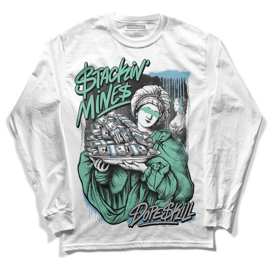 Jordan 3 "Green Glow" DopeSkill Long Sleeve T-Shirt Stackin Mines Graphic Streetwear - White