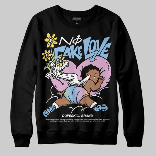 Jordan 5 “Year of the Snake” DopeSkill Sweatshirt No Fake Love Graphic Streetwear - Black