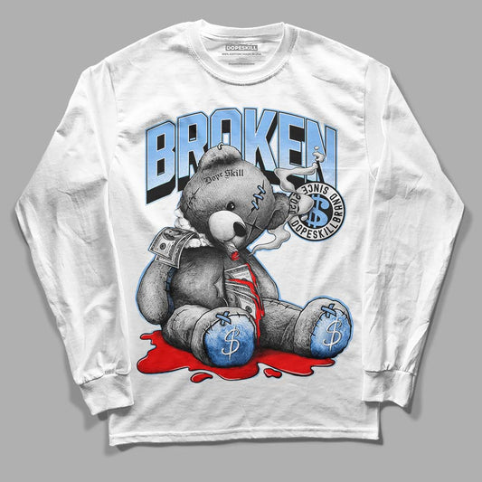 Jordan 9 Powder Blue DopeSkill Long Sleeve T-Shirt Sick Bear Graphic Streetwear - White