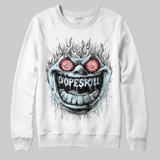 Grey Sneakers DopeSkill Sweatshirt Hellfire Graphic Streetwear - White 