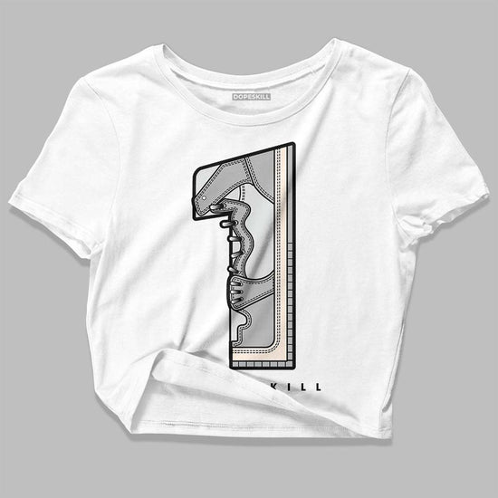 Dunk Low Cool Grey DopeSkill Women's Crop Top No.1 Graphic Streetwear - White