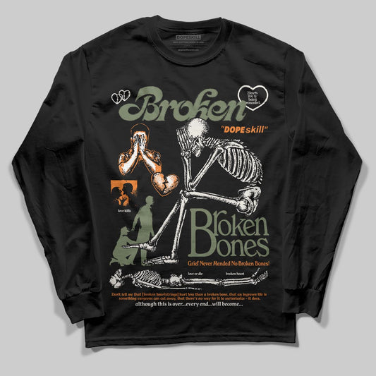 Jordan 4 Retro OG SP Undefeated (2025) DopeSkill Long Sleeve T-Shirt Broken Bones Graphic Streetwear - Black