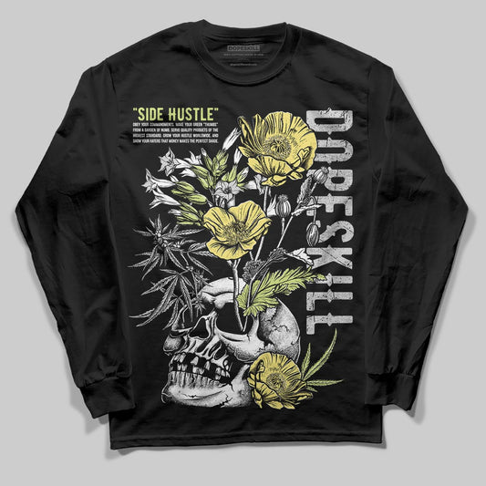 Jordan 4 GS “Light Lemon Twist” DopeSkill Long Sleeve T-Shirt Side Hustle Graphic Streetwear - black