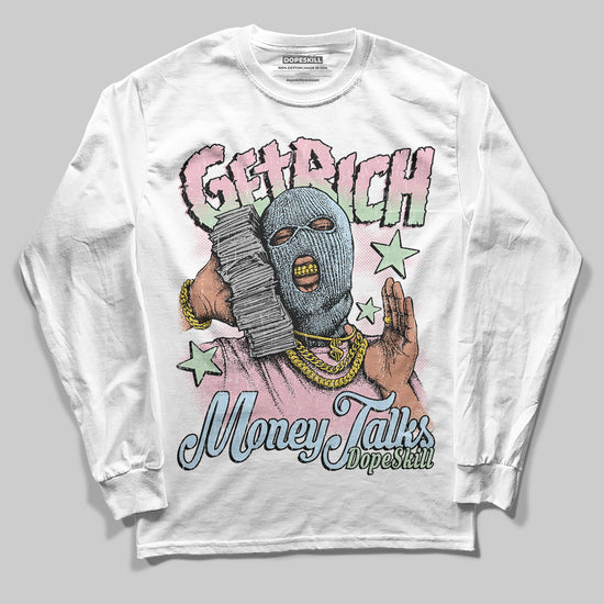 Jordan 4 Retro Valentine's Day (2026) (GS) DopeSkill Long Sleeve T-Shirt Get Rich Graphic Streetwear - White 