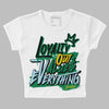 Jordan 5 “Lucky Green” DopeSkill Women's Crop Top LOVE Graphic Streetwear - White