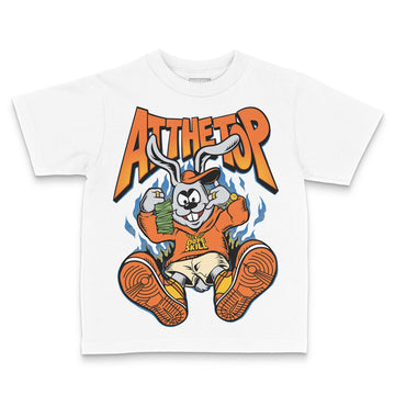 Orange, Black and White Sneakers DopeSkill Toddler Kids T-shirt At The Top Graphic Streetwear - White