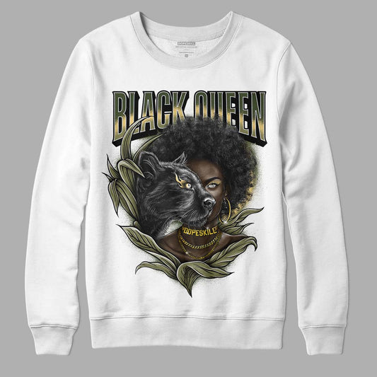 Jordan 4 Retro SE Craft Medium Olive DopeSkill Sweatshirt New Black Queen Graphic Streetwear - White