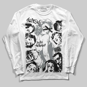 Jordan 9 Cool Grey DopeSkill Long Sleeve T-Shirt Built Different Graphic Streetwear - White