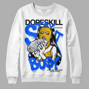 Royal Blue Sneakers DopeSkill Sweatshirt Stay It Busy Graphic Streetwear - White