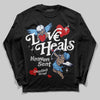 Jordan 4 SB “Summit White/Navy” DopeSkill Long Sleeve T-Shirt New Love Heals Graphic Streetwear - Black