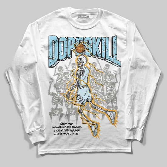 Vans Knu Stack Vintage Satin Dream Blue DopeSkill Long Sleeve T-Shirt Thunder Dunk Graphic Streetwear - WHite