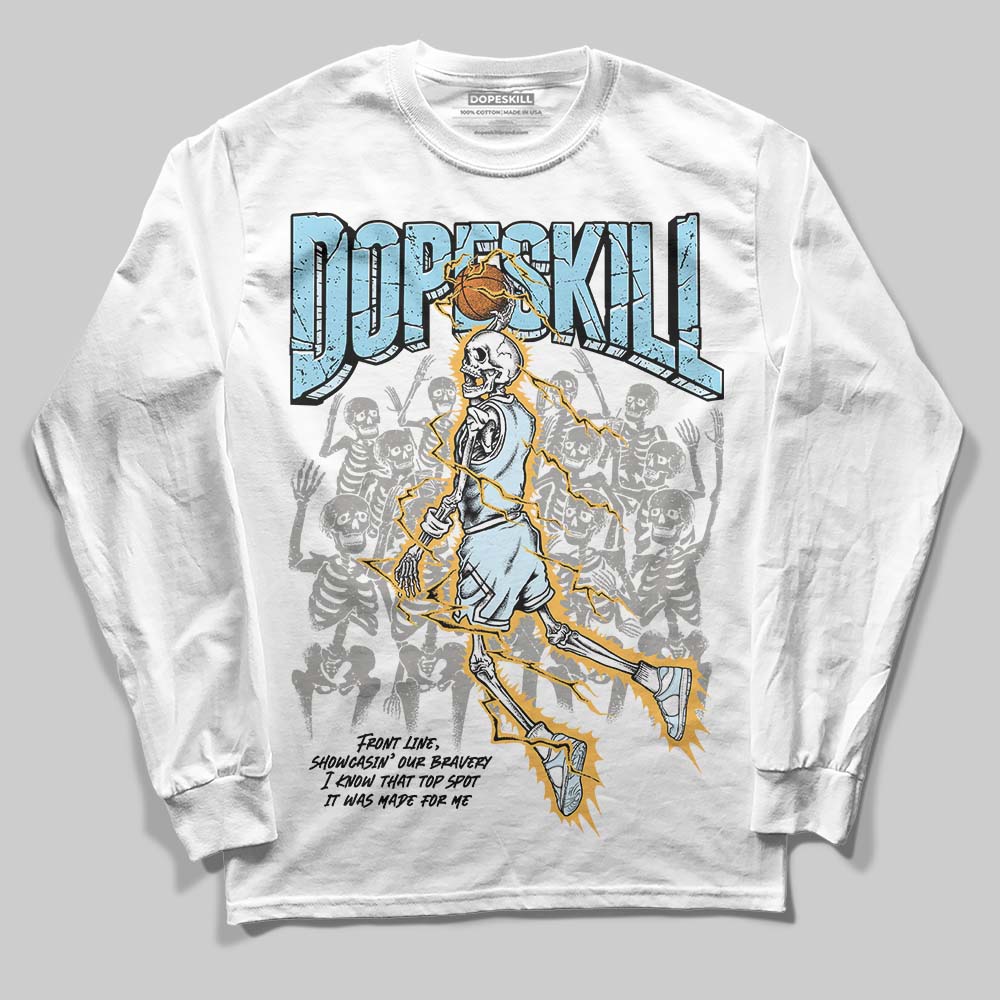 Vans Knu Stack Vintage Satin Dream Blue DopeSkill Long Sleeve T-Shirt Thunder Dunk Graphic Streetwear - WHite