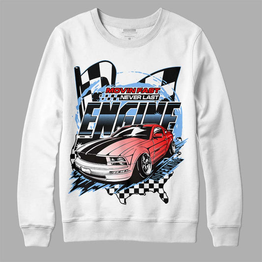 Jordan 9 Powder Blue DopeSkill Sweatshirt ENGINE Tshirt Graphic Streetwear - White