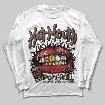 Jordan 9 'Olive' DopeSkill Long Sleeve T-Shirt Hot Mouth Graphic Streetwear - WHite