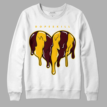 Dunk Yellow Bordeaux DopeSkill Sweatshirt Slime Drip Heart Graphic Streetwear - White