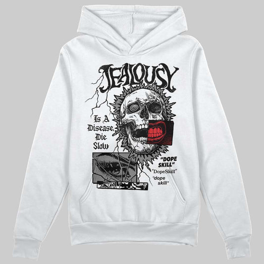 Jordan 10 Retro Shadow (2025) DopeSkill Hoodie Sweatshirt Jealousy Graphic Streetwear - White