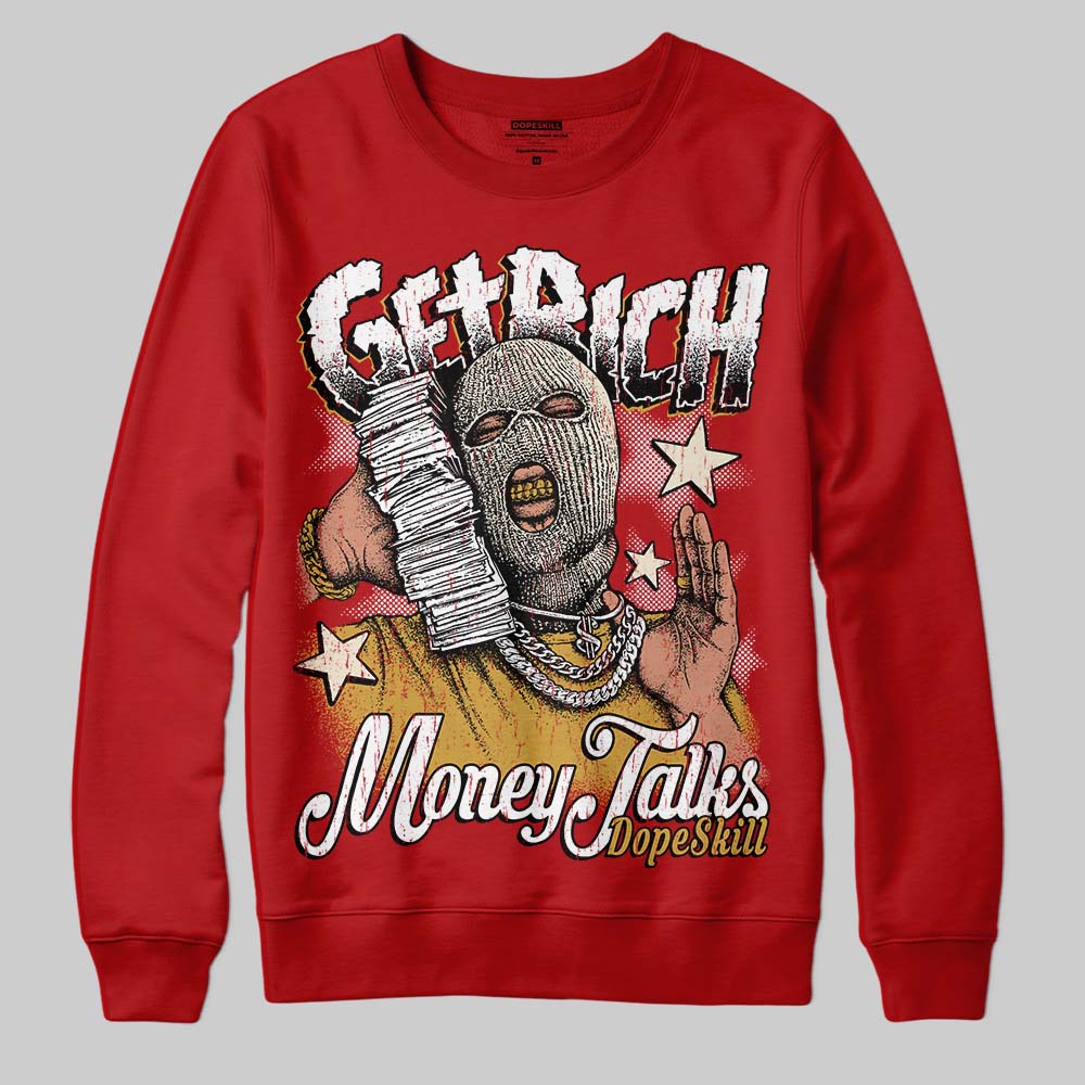 Nigel Sylvester x Air Jordan 4 ‘Brick by Brick’ DopeSkill Sweatshirt Get Rich Graphic Streetwear - Red