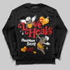 Red Sneakers DopeSkill Long Sleeve T-Shirt New Love Heals Graphic Streetwear - Black