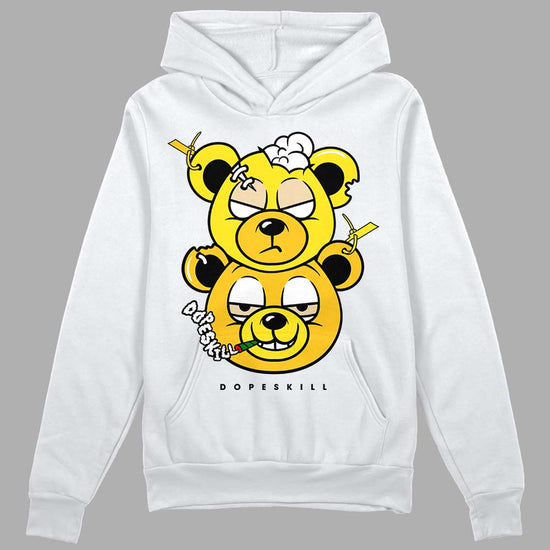 Jordan 4 Retro “Vivid Sulfur” DopeSkill Hoodie Sweatshirt New Double Bear Graphic Streetwear - White 