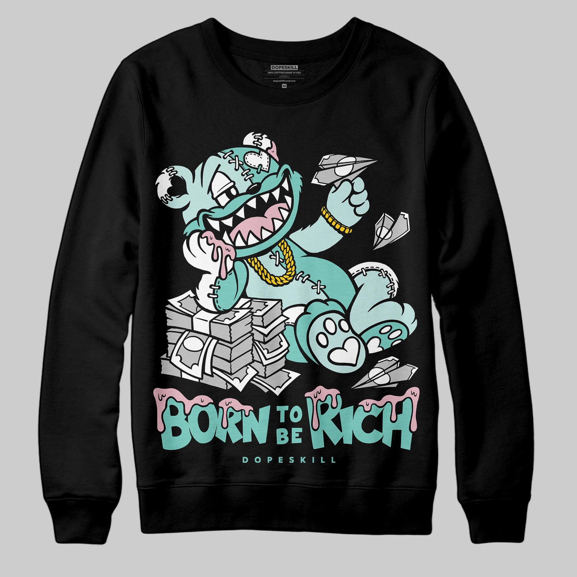 Jordan 11 Low "Igloo" DopeSkill Sweatshirt Born To Be Rich Graphic Streetwear - black