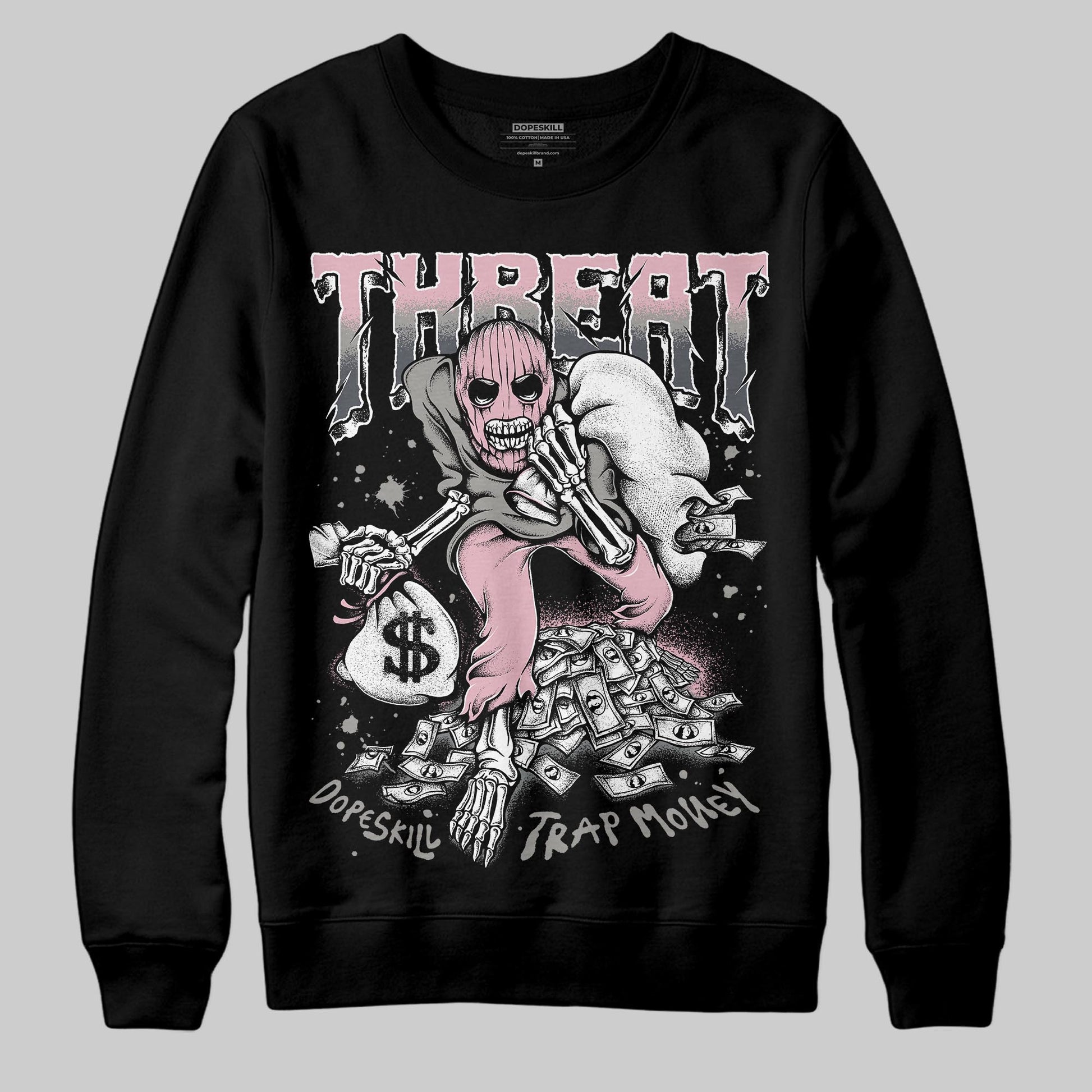 Air Max 95 OG “Pink Foam” DopeSkill Sweatshirt Threat Graphic Streetwear - Black