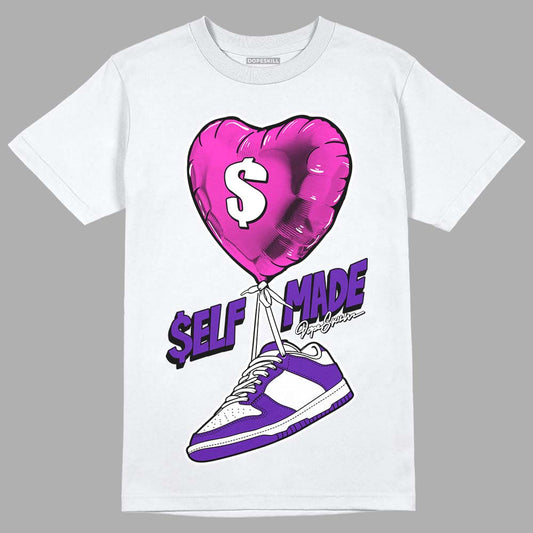 Dunk Low Championship Court Purple DopeSkill T-Shirt Self Made Graphic Streetwear - White