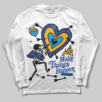 Royal Blue Sneakers DopeSkill Long Sleeve T-Shirt Make Things Happen Graphic Streetwear - White