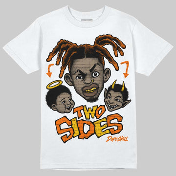 Orange Sneakers DopeSkill T-Shirt Two Sides Graphic Streetwear - White