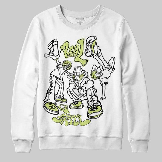 Jordan 5 “Luminous Green” DopeSkill Sweatshirt Real Y2K Players Graphic Streetwear - White 